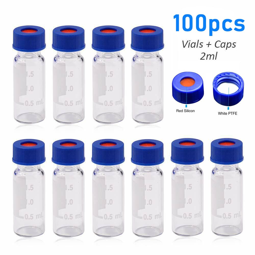 volume 2ml autosampler glass vials septa bonded to cap 